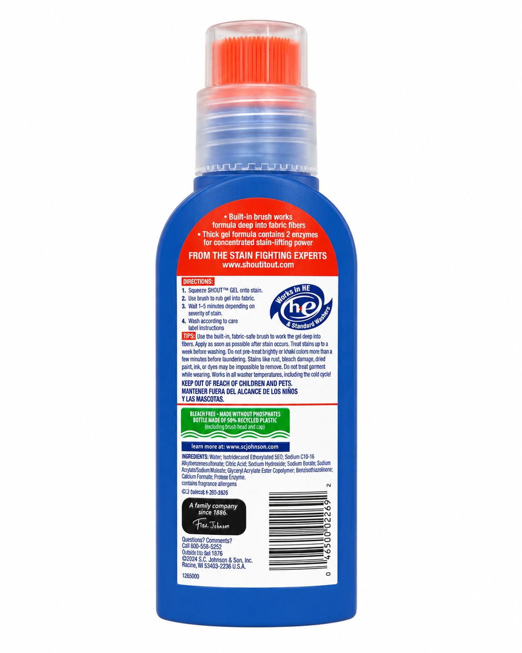 Shout Advanced Set-In Stain Scrubber Laundry Stain Remover, 8.7 fl oz
