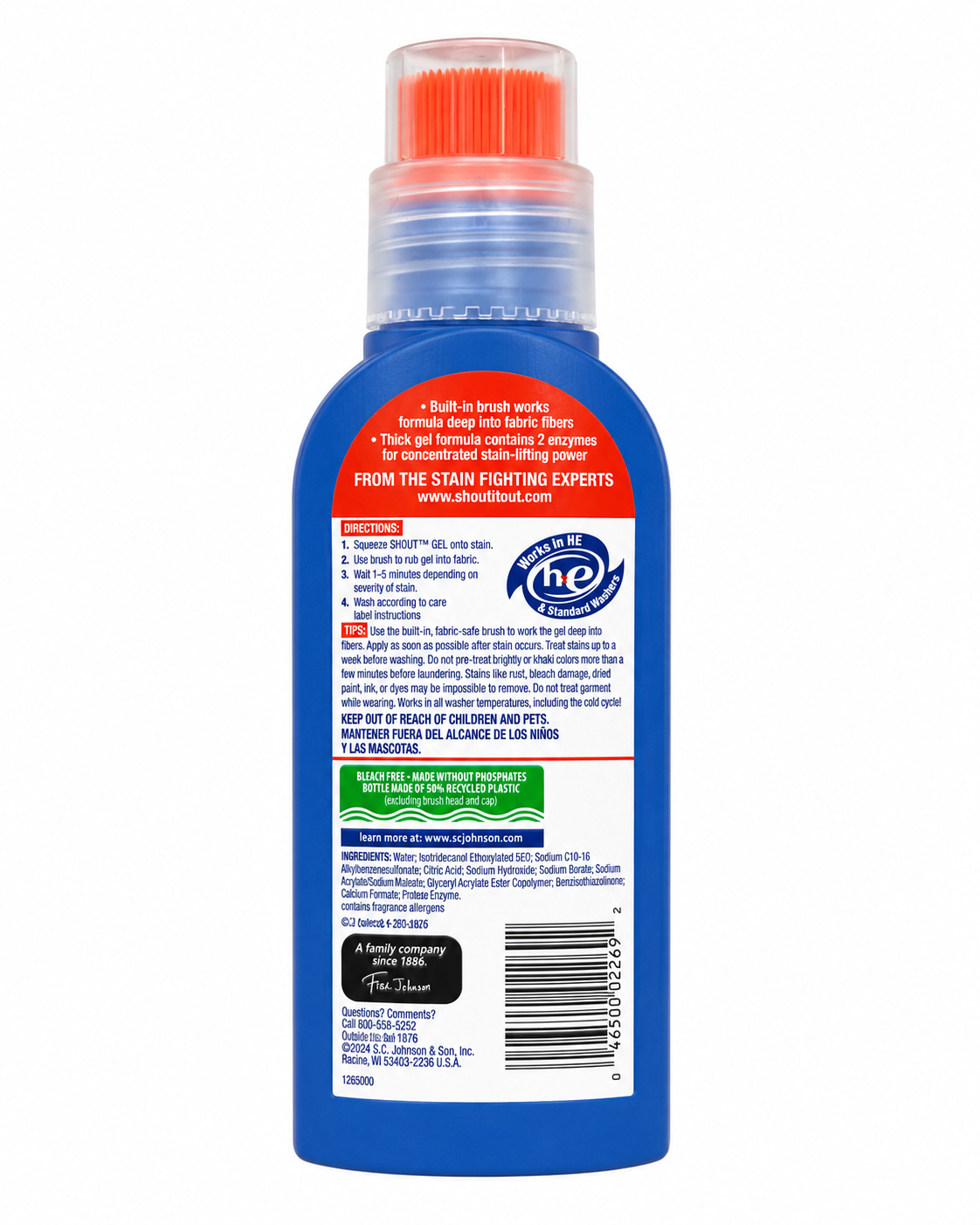 Shout Advanced Set-In Stain Scrubber Laundry Stain Remover, 8.7 fl oz