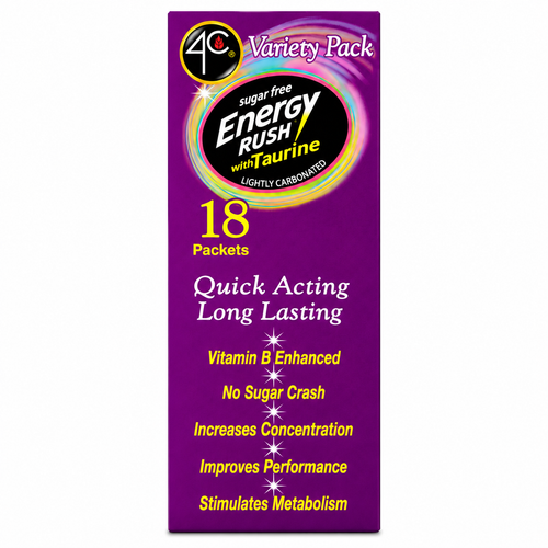 4C Energy Rush with Taurine Sugar Free Variety Pack, 18 Packets
