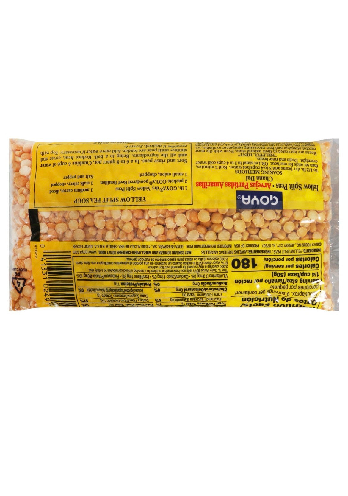 Goya Yellow Split Peas, 16 oz