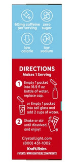 Crystal Light Wild Strawberry Energy On-The-Go Drink Mix with Caffeine, 10 Packets, 1.1 oz
