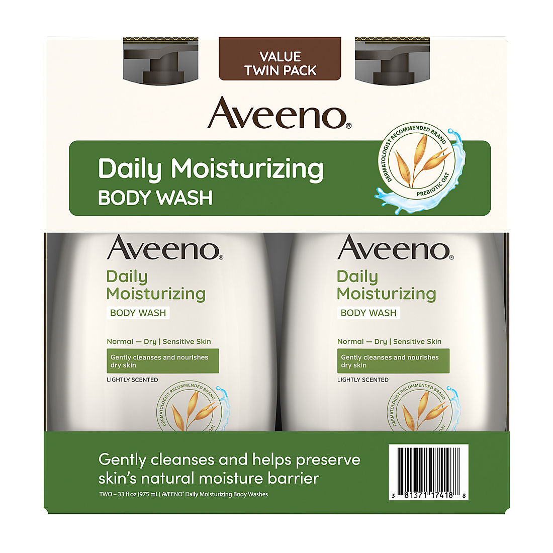 Aveeno Daily Moisturizing Body Wash, Lightly Scented, 33 fl. oz./2 pk. product image