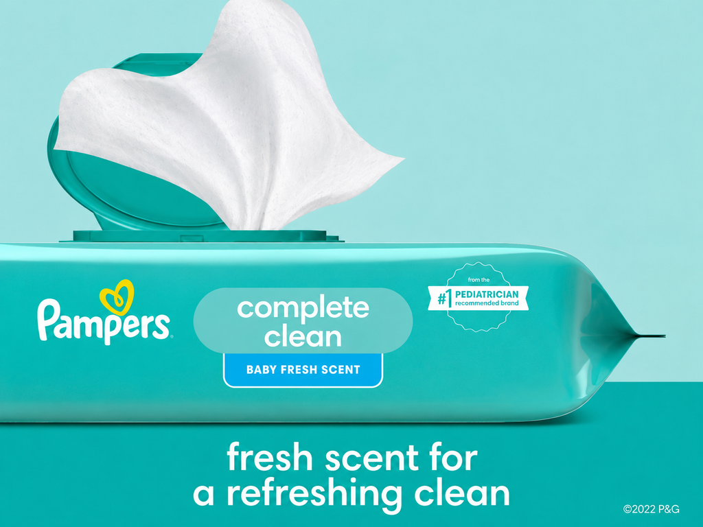 Pampers Baby Clean Fresh Scent Baby Wipes, 5 Packs of 80Wipes, 400 Wipes