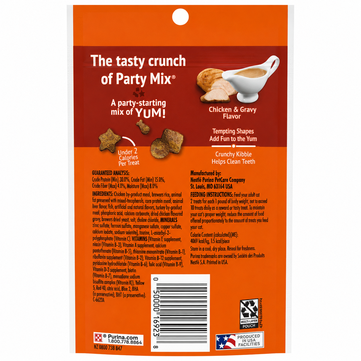 Friskies Party Mix Gravy-Licious Crunch Chicken & Gravy Flavors, 2.1 oz