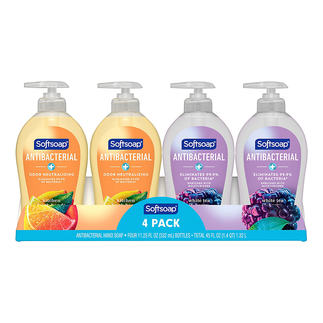 Softsoap Antibacterial Liquid Hand Soap - White Tea & Kitchen Fresh Scents, 4 pk./11.25 fl. oz. product image