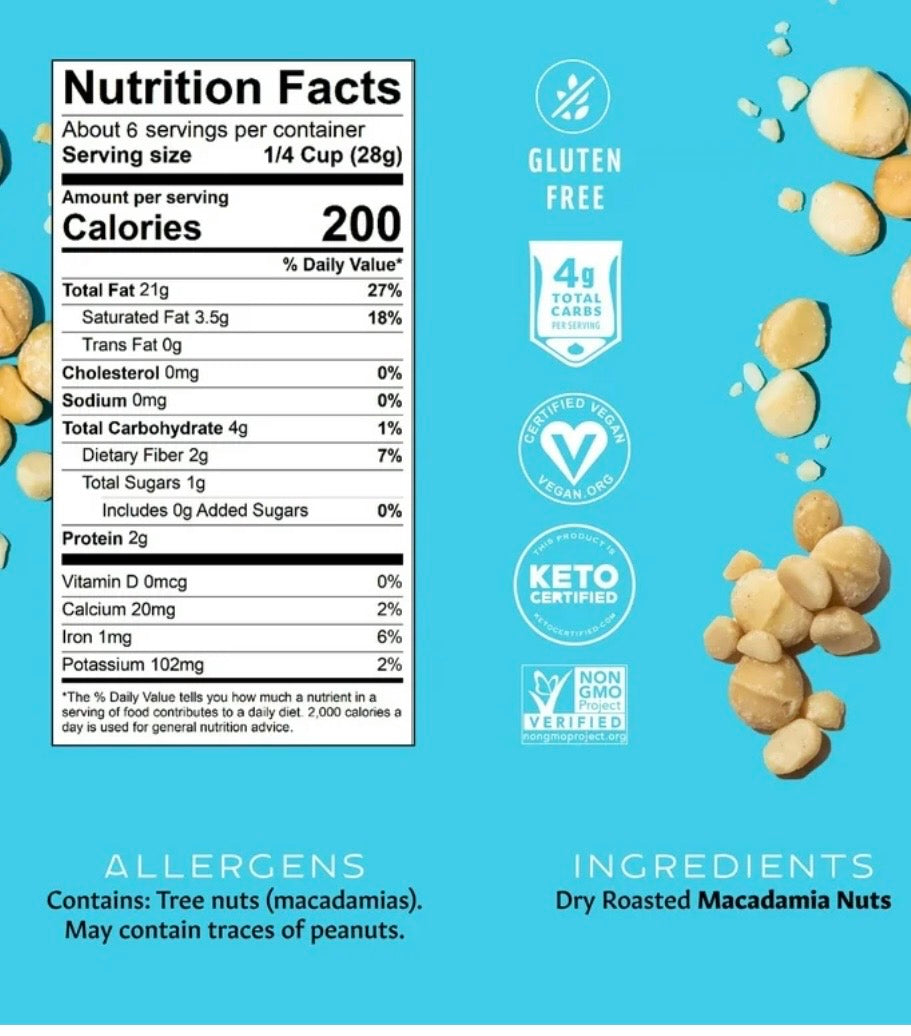 Mauna Loa Premium Unsalted Macadamia Nuts, 6 oz