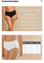 Carole Hochman Women’s Seamless Brief Panties – 5 Pack