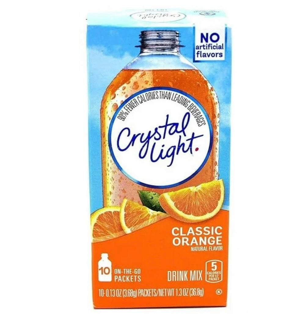 Crystal Light Classic Orange On-The-Go Drink Mix, 10 Packets, 1.3 oz