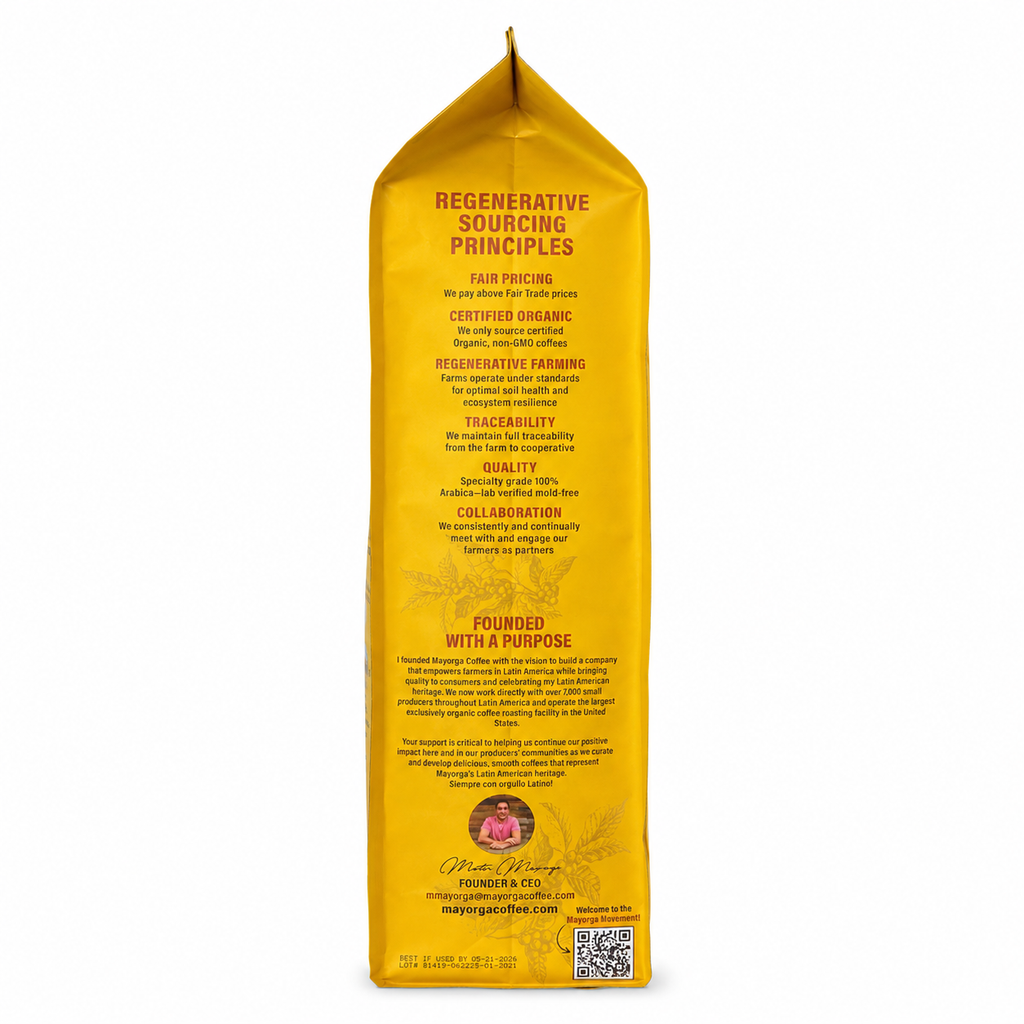 Mayorga Organic Cubano Roast Whole Bean Coffee, Dark Roast, 32 oz