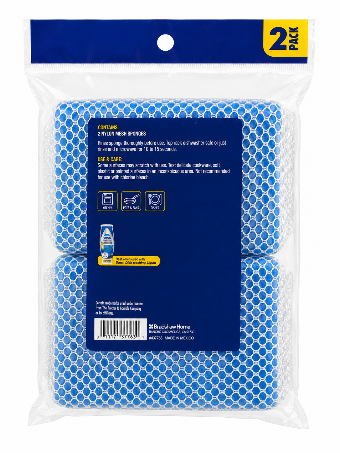 Dawn Nylon Mesh Sponges, 2 Pack