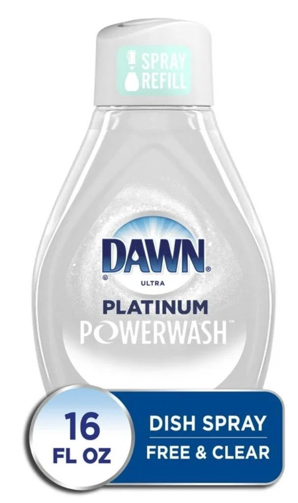 Dawn Platinum Plus Powerwash Free & Clear Dish Spray Refill, 16 fl oz