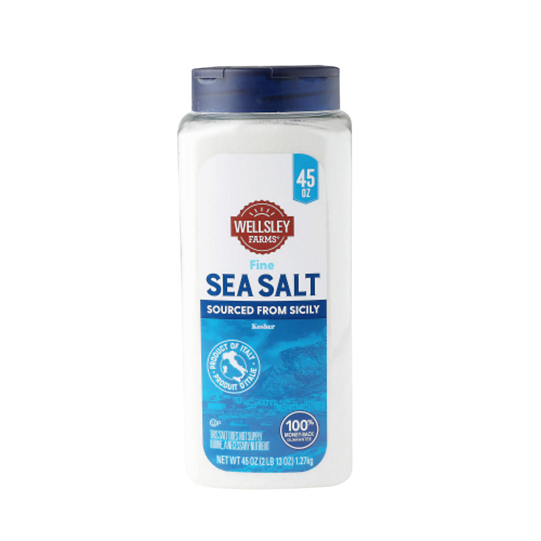 Wellsley Farms Fine Sea Salt, 45 oz product image