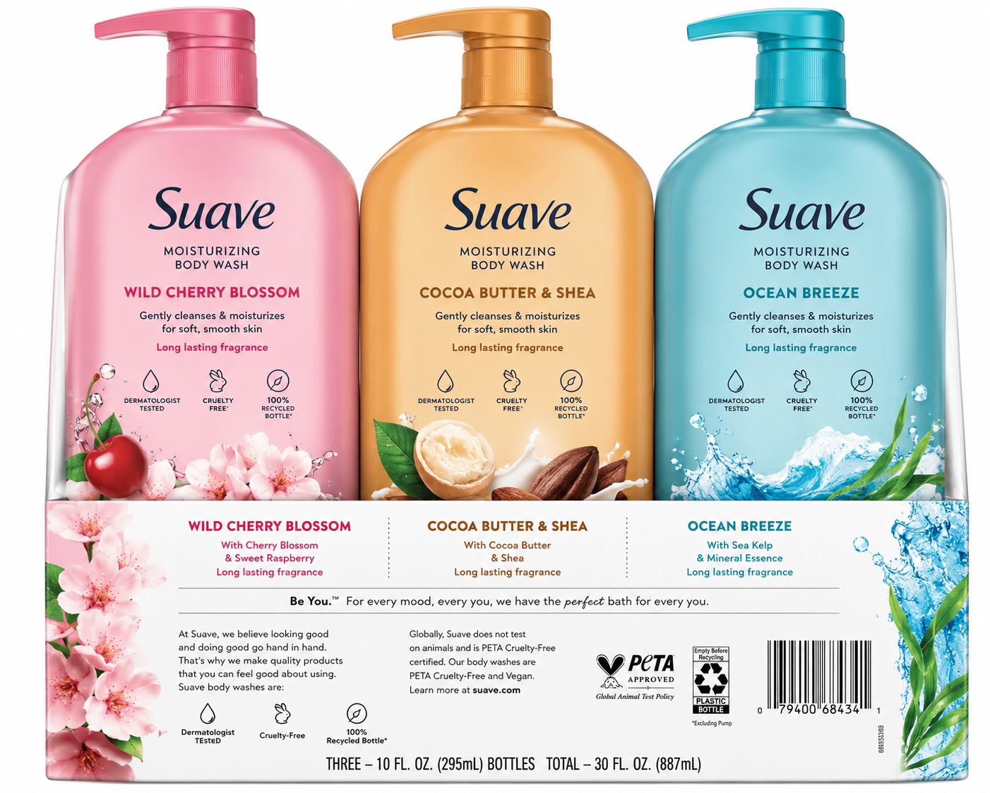 Suave Moisturizing Body Wash Variety Pack, 3 pk./30 oz.