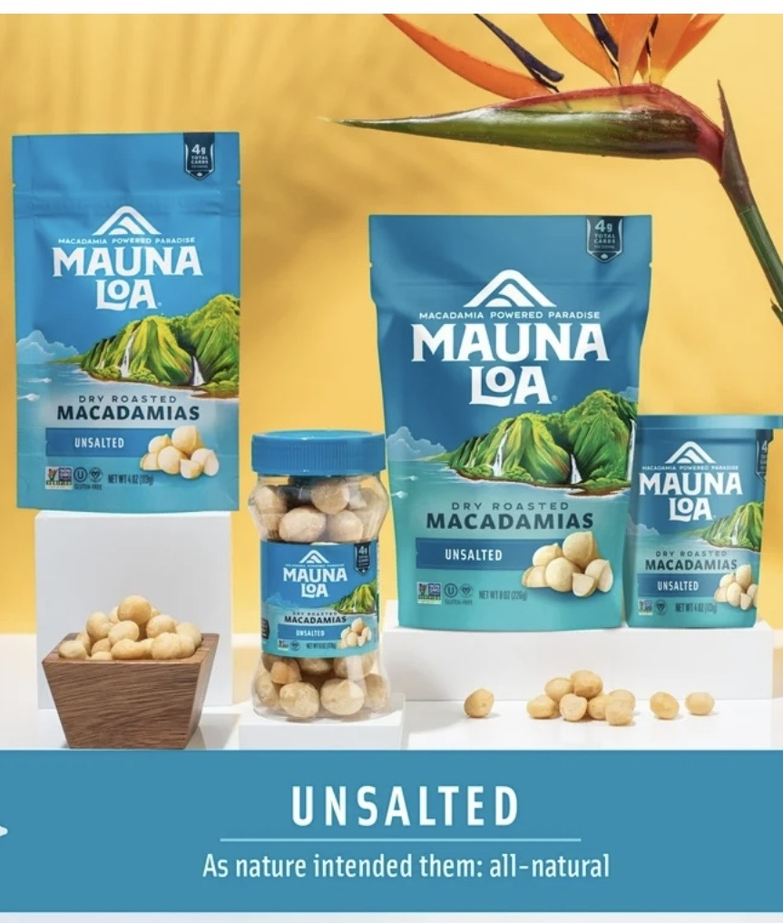 Mauna Loa Premium Unsalted Macadamia Nuts, 6 oz