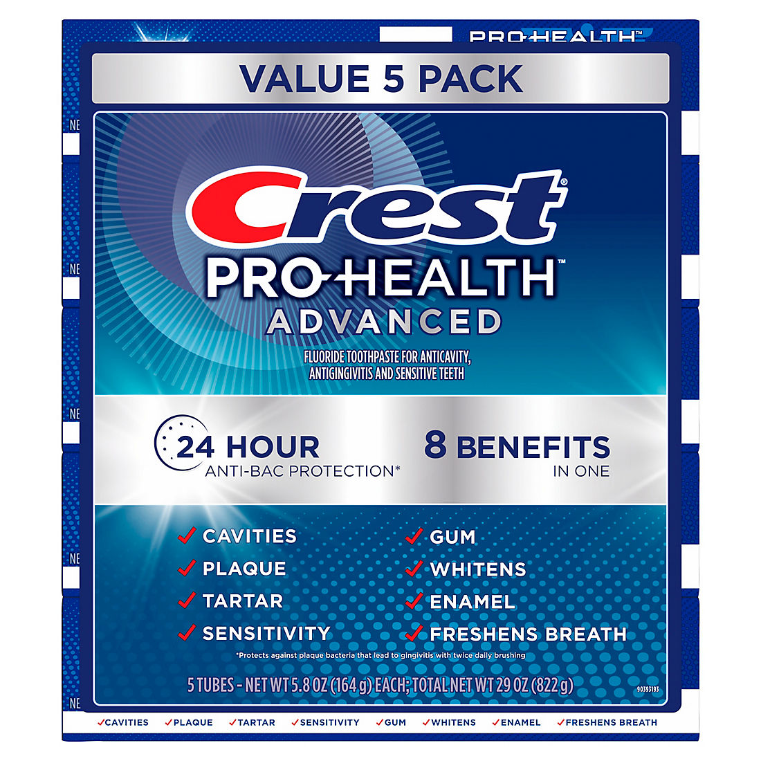 Crest Pro-Health Advanced Multi-Benefit Toothpaste, 5 ct./5.8 oz. product image