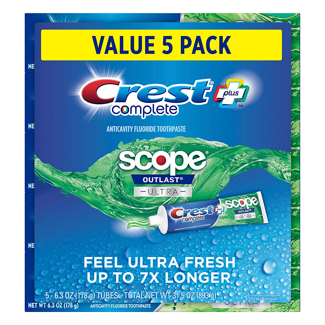 Crest Complete Plus Scope Outlast Ultra Toothpaste, 5 pk./6.3 oz. product image