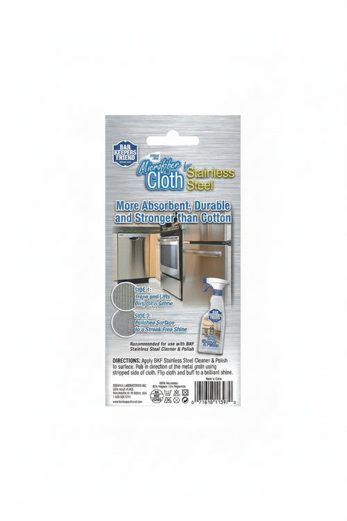 Bar Keepers Friend Stainless Steel Microfiber Cloth, 13 x 13 in