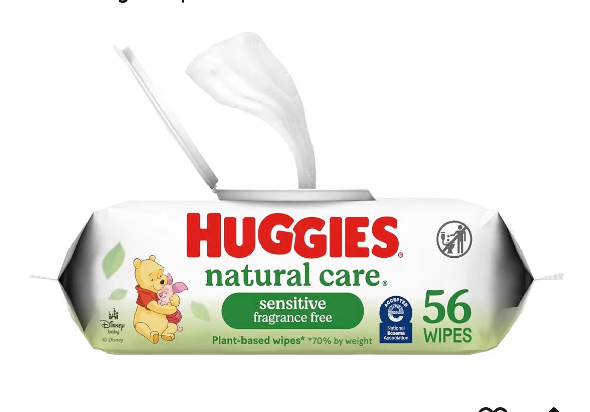 Huggies Natural Care Sensitive Unscented Baby Wipes, 5 Packs, 320 Wipes