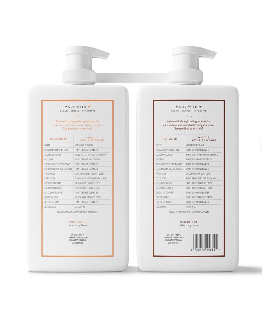 Native Vanilla Vibe Nourishing Body Wash, 2 pk./68 fl. oz.