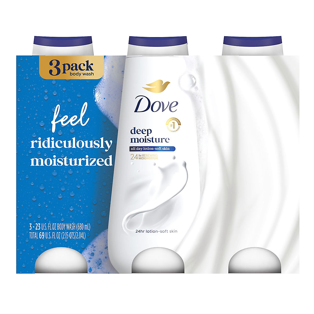 Dove Deep Moisture Renewing Body Wash, 3 pk./23 oz. product image