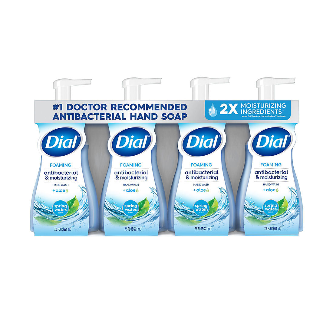 Dial Foaming Antibacterial & Moisturizing Hand Wash - Spring Water Scent, 4 pk./7.5 fl. oz. product image