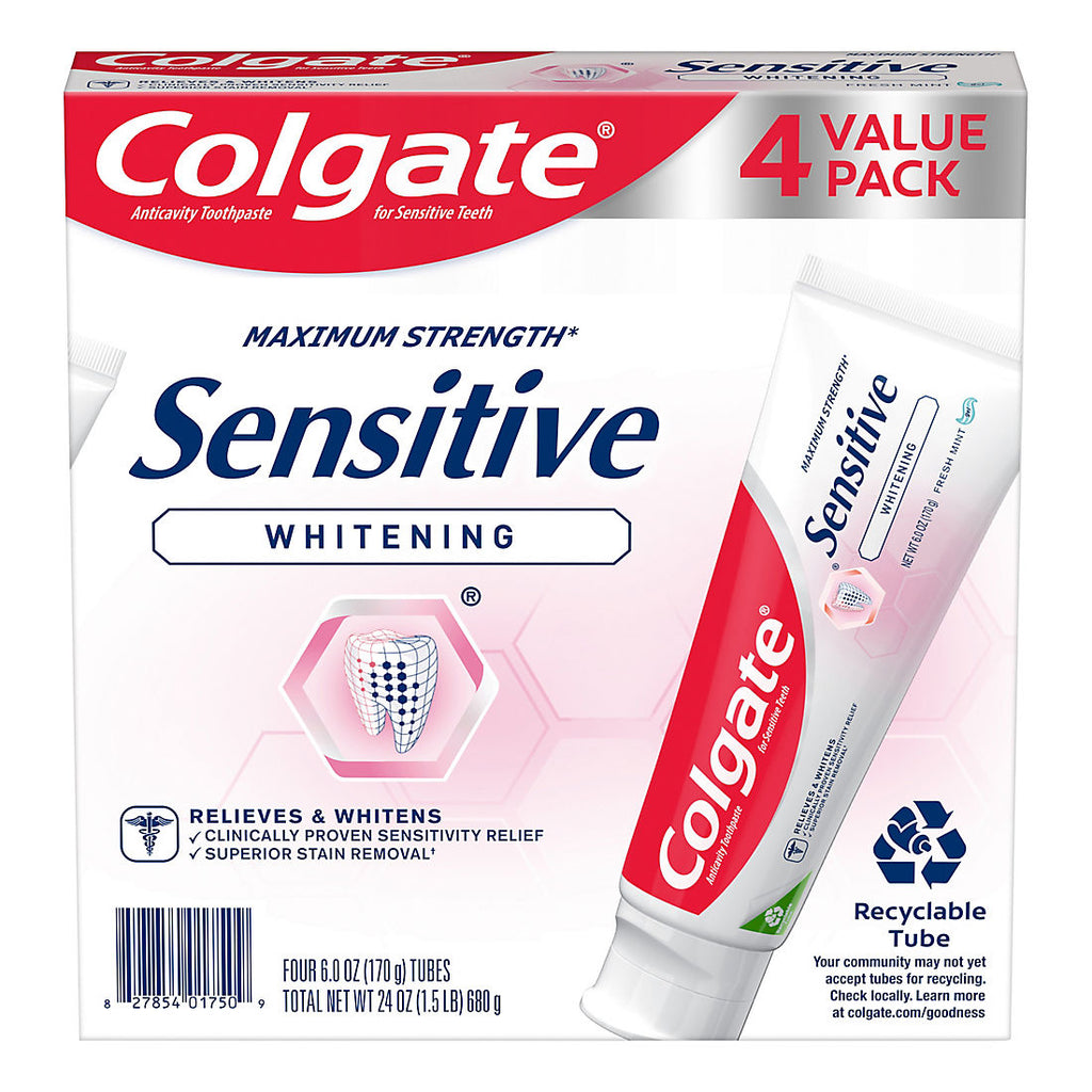 Colgate Sensitive Whitening Toothpaste, Cavity Protection Mint, 4 pk./6 oz. product image
