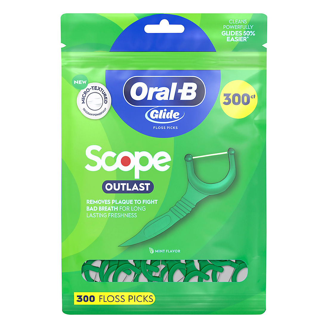 Oral-B Glide Scope Outlast Dental Floss Picks, Mint, 300 ct. product image
