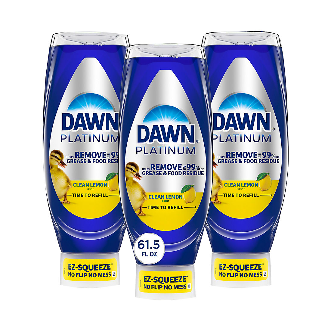 Dawn Platinum Bleach Alternative EZ-Squeeze Dish Soap - Clean Lemon, 3 pk./20.5 fl. oz. each product image