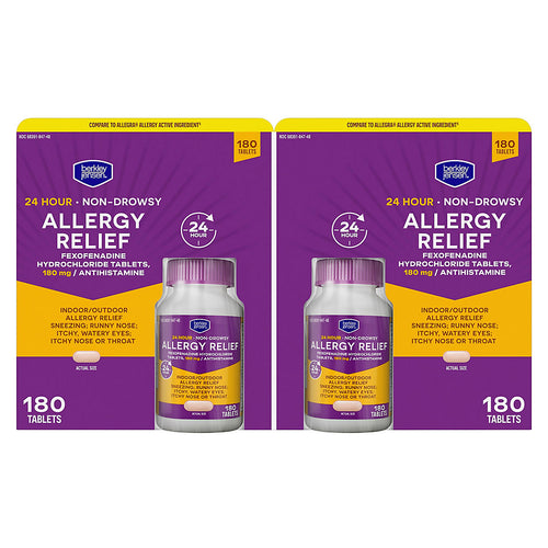 Berkley Jensen Non-Drowsy 24-Hour Allergy Relief 180mg Tablets, 180 ct. product image