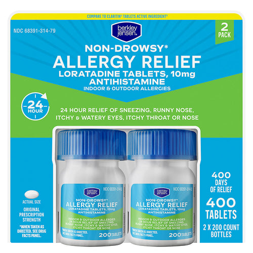 Berkley Jensen Allergy Relief Loratadine 10mg Tablets, 400 ct. product image