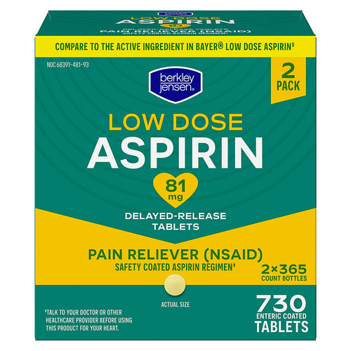 Berkley Jensen Aspirin 81mg Low-Dose Tablets, 730 ct. product image