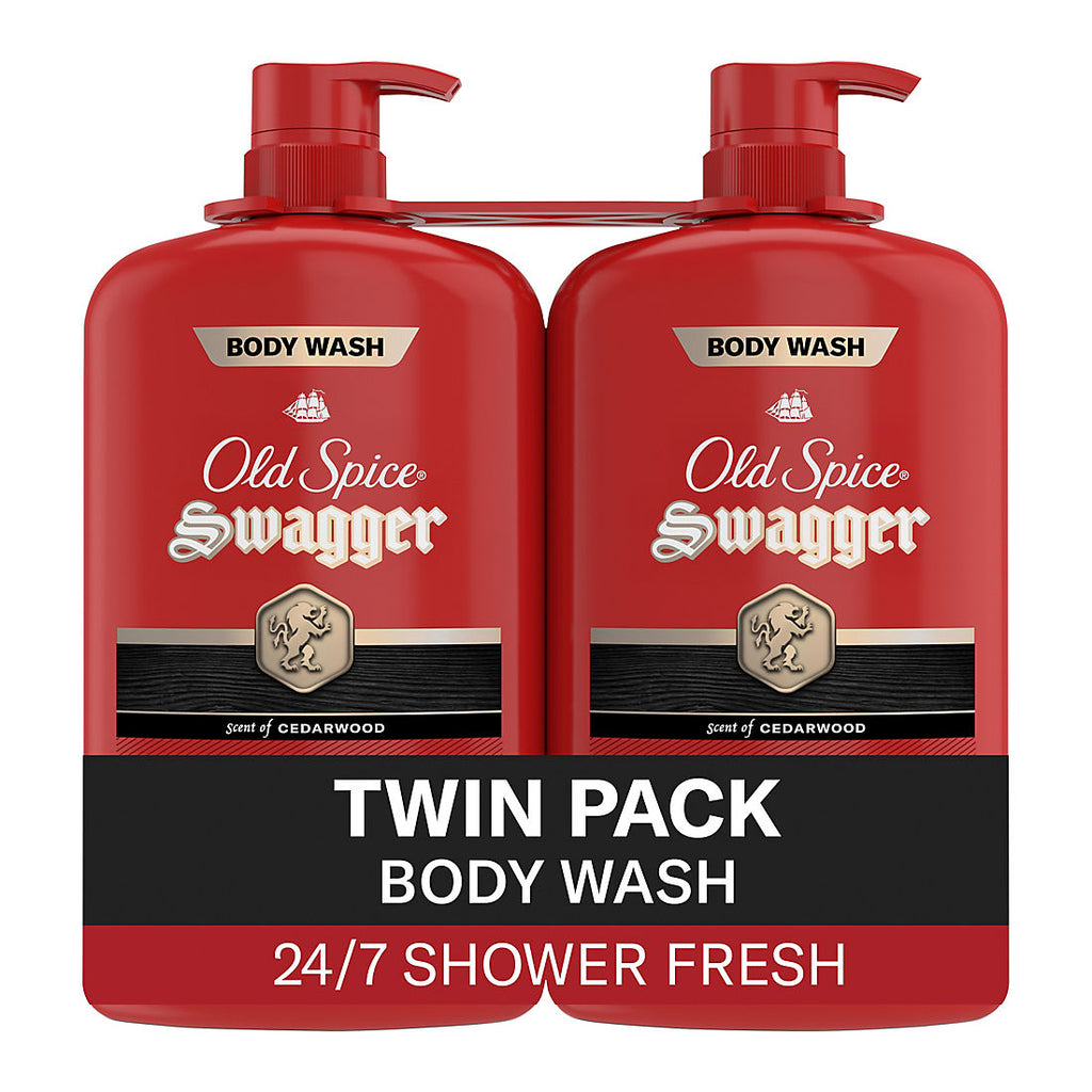 Old Spice Men's Swagger Body Wash Pump, Cedarwood Scent, 24/7 Shower Fresh, 2 pk./34.3 oz. product image