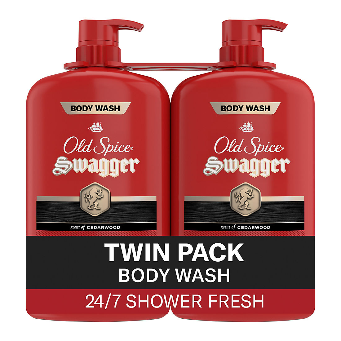 Old Spice Men's Swagger Body Wash Pump, Cedarwood Scent, 24/7 Shower Fresh, 2 pk./34.3 oz. product image