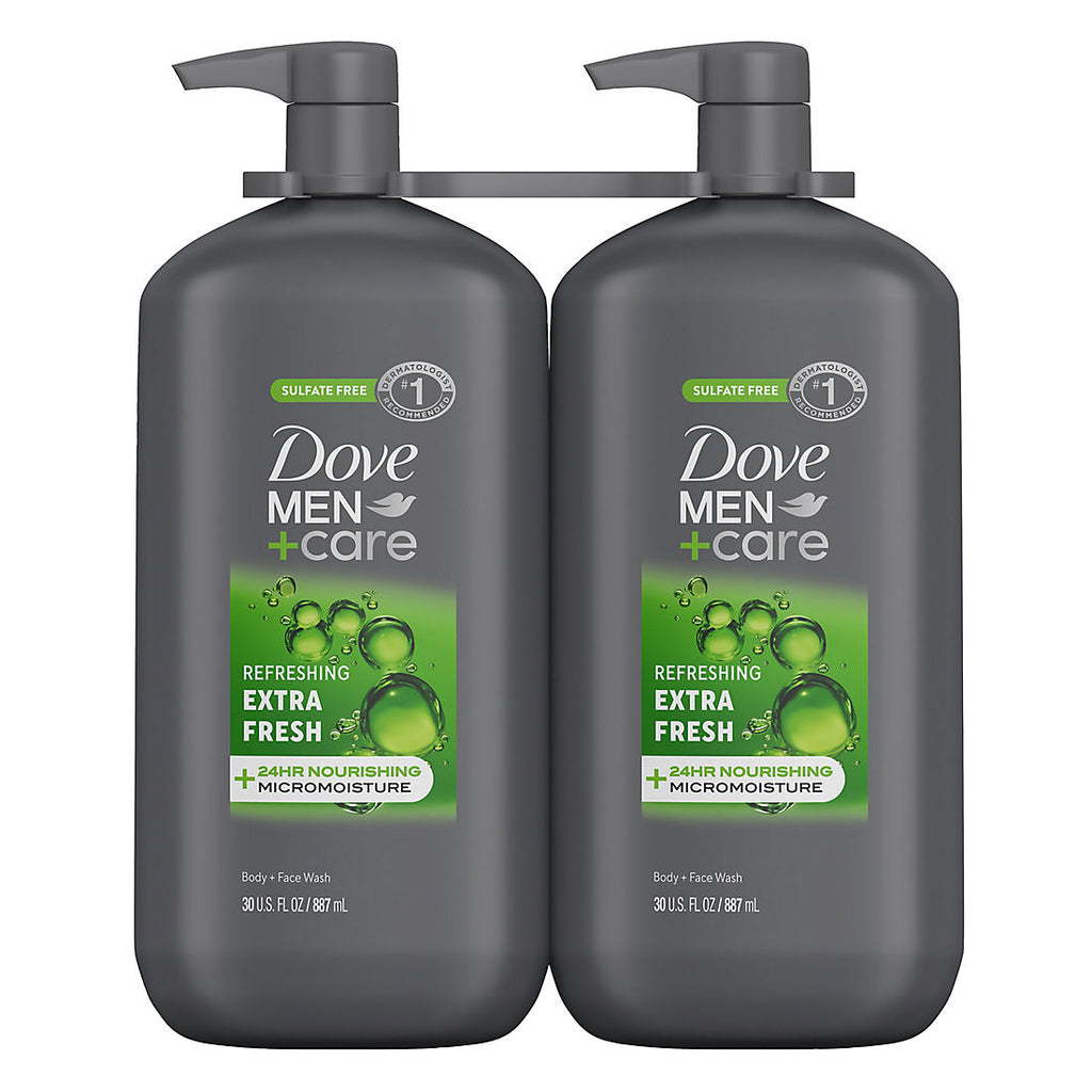 Dove Men+Care Body and Face Wash Refreshing Extra Fresh, 2 pk./30 fl. oz. product image