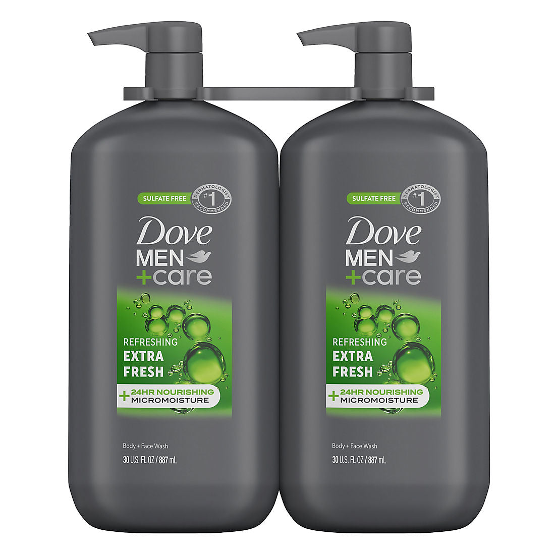 Dove Men+Care Body and Face Wash Refreshing Extra Fresh, 2 pk./30 fl. oz. product image
