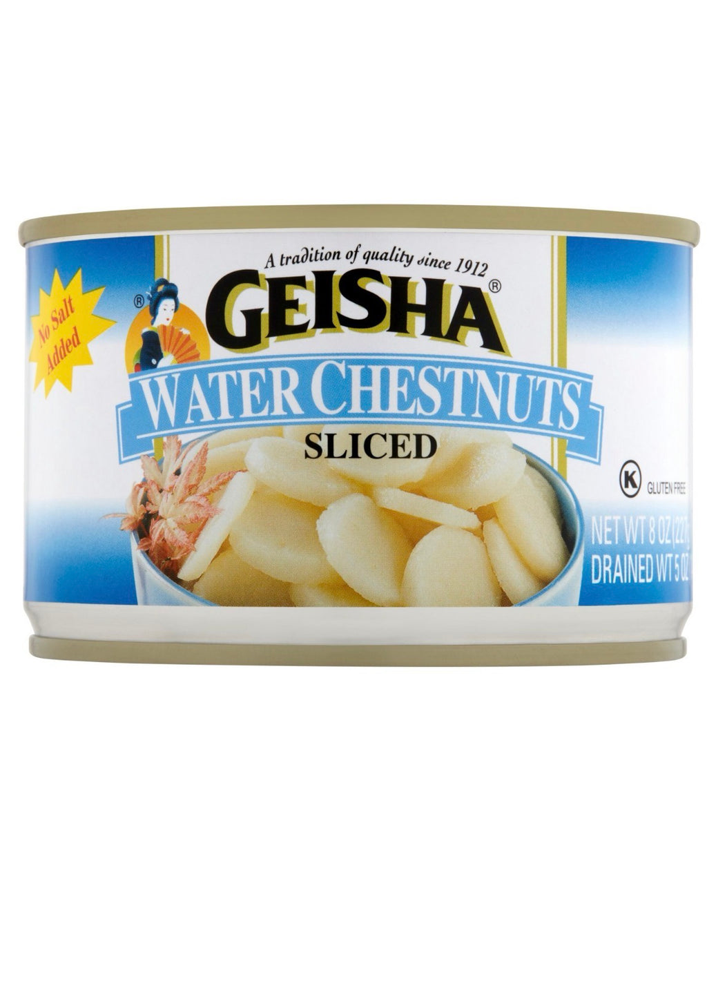 Geisha Sliced Water Chestnuts, 8 oz no salt added