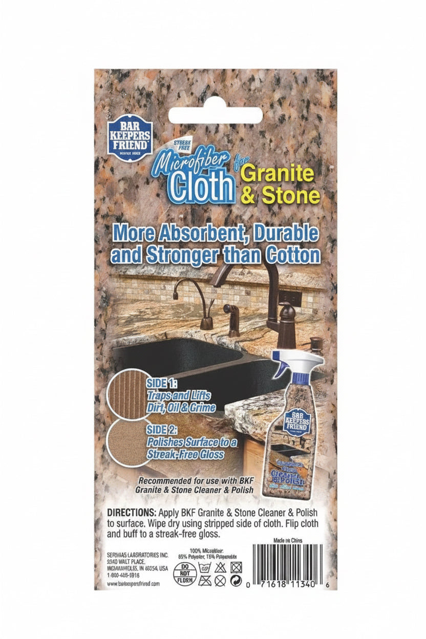 Bar Keepers Friend Granite & Stone Microfiber Cloth, 13 x 13 in