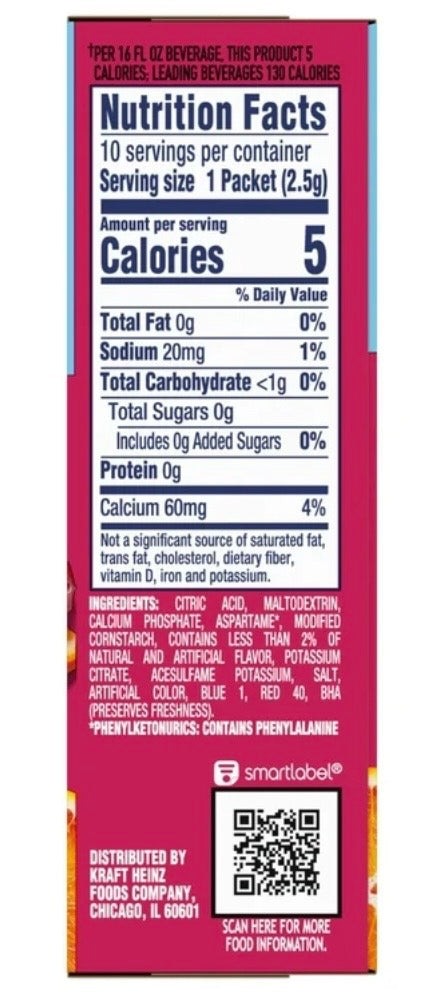 Crystal Light Fruit Punch On-The-Go Drink Mix, 10 Packets, 0.9 oz
