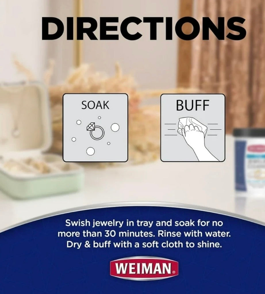 Weiman Fine Jewelry Cleaner Liquid with Cleaning Brush, 6 oz