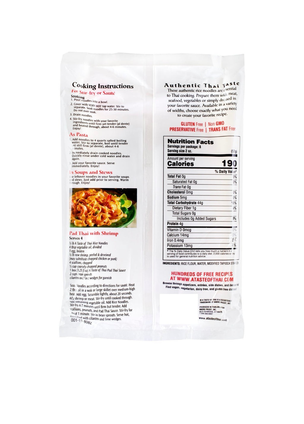 A Taste of Thai Linguine Rice Noodles, 16 oz