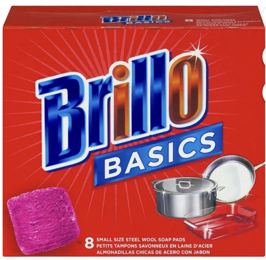 Brillo Basics Steel Wool Scrub Pads, 8 Count