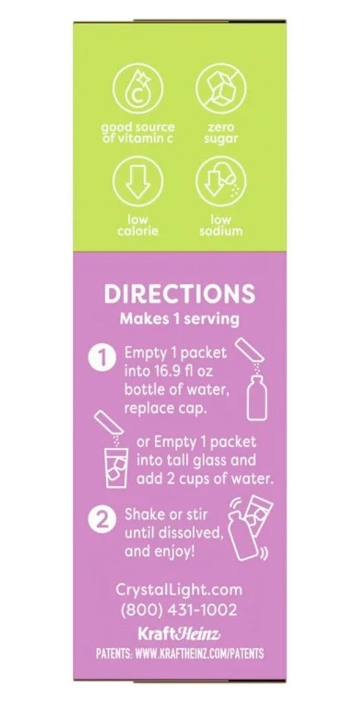 Crystal Light Raspberry Green Tea On-The-Go Drink Mix, 10 Packets, 0.96 oz