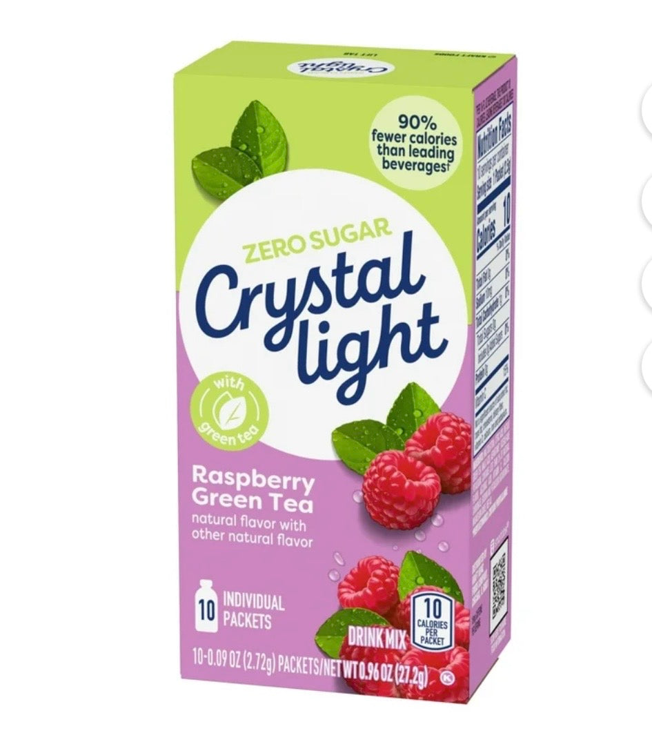Crystal Light Raspberry Green Tea On-The-Go Drink Mix, 10 Packets, 0.96 oz