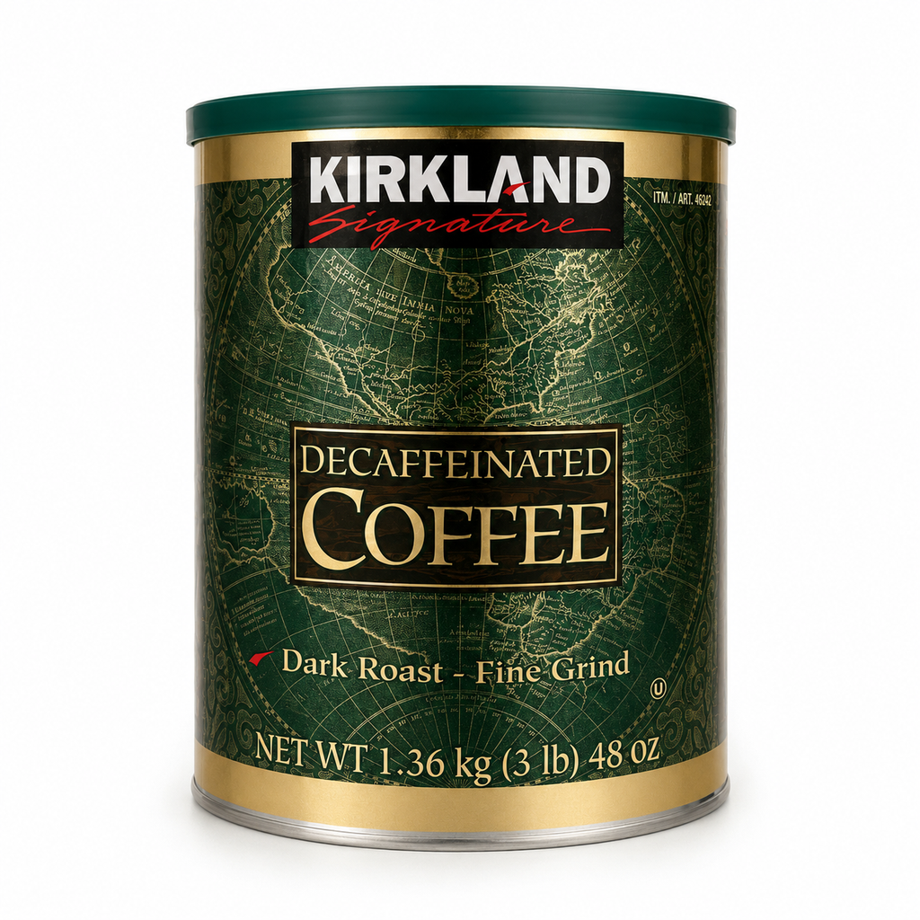 Kirkland Signature Decaffeinated Coffee, Dark Roast Fine Grind, 48 oz