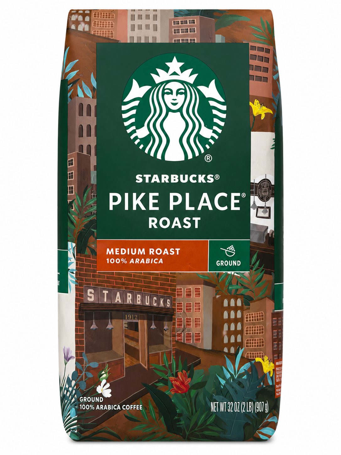 Starbucks Pike Place Roast Ground Coffee, Medium Roast, 32 oz