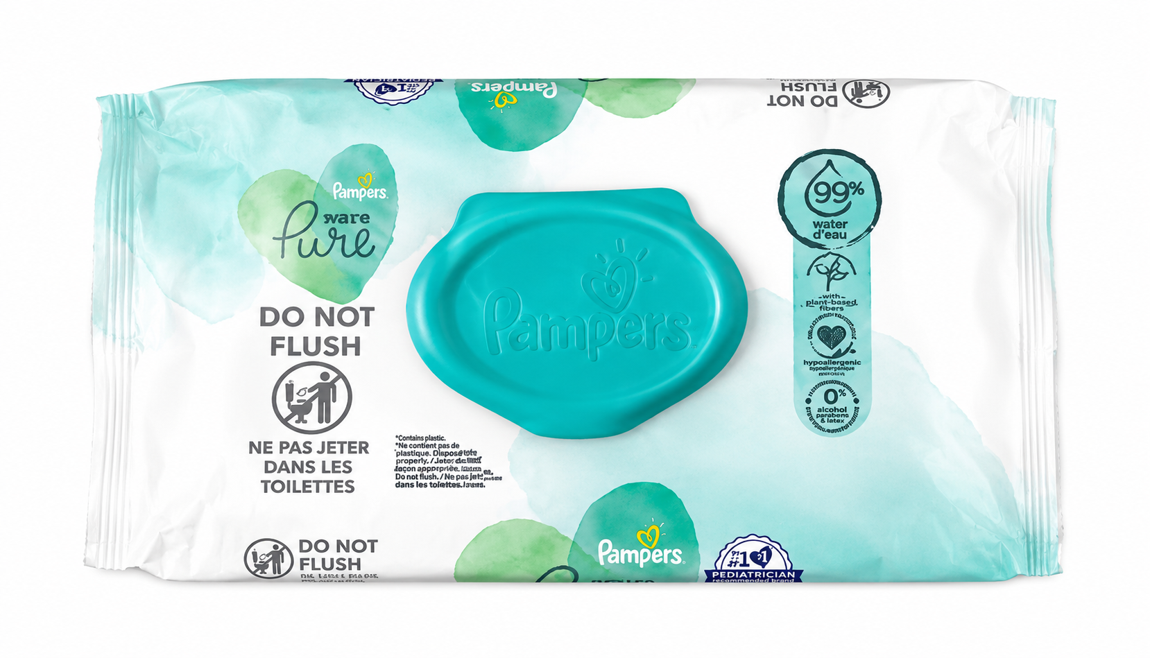 Pampers Aqua Pure Sensitive Baby Wipes, 5 Packs, 280 Wipes