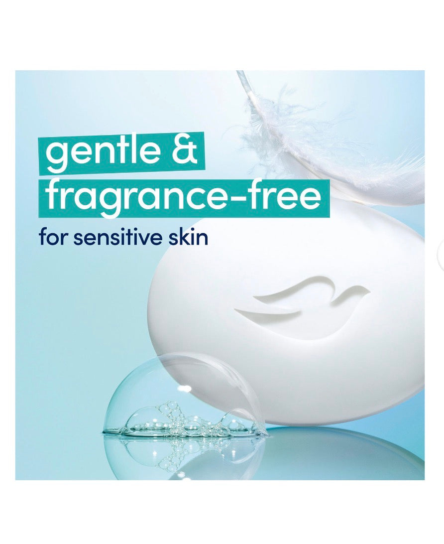 Dove Beauty Bar Soap Sensitive, Fragrance Free & Hypoallergenic, 16 ct./3.75 oz.