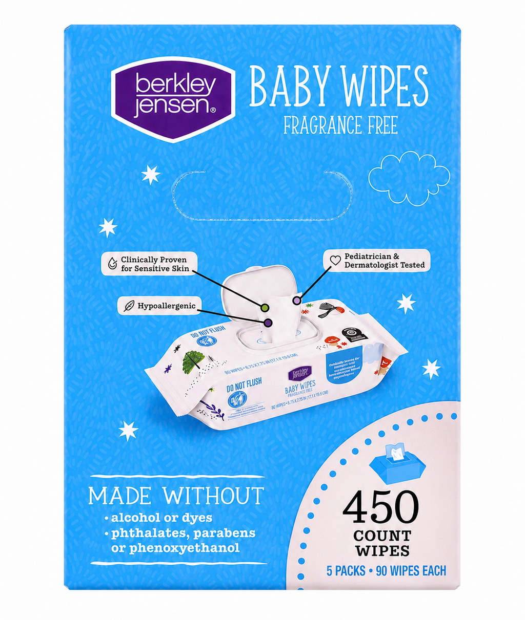 Berkley Jensen Fragrance-Free Baby Wipes, 5 Packs, 450 Wipes