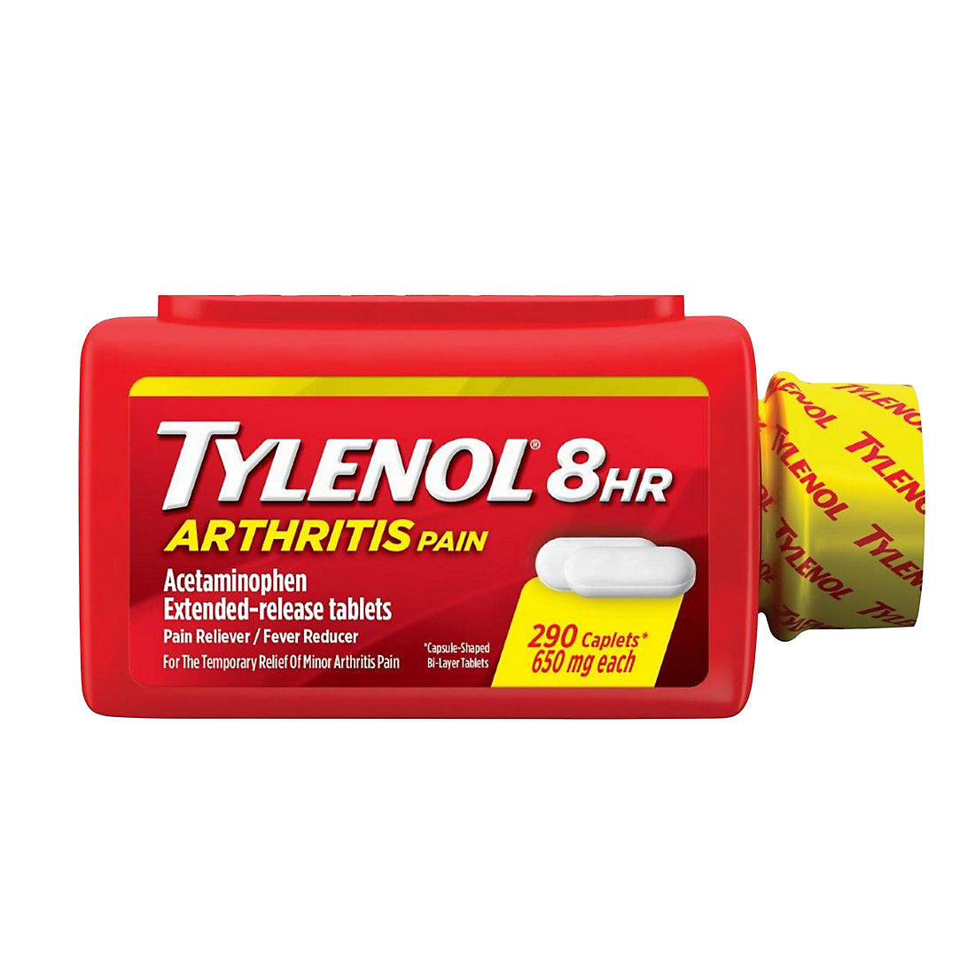 Tylenol 8 HR Arthritis Pain Extended Release Caplets, 650mg, 290 ct. product image