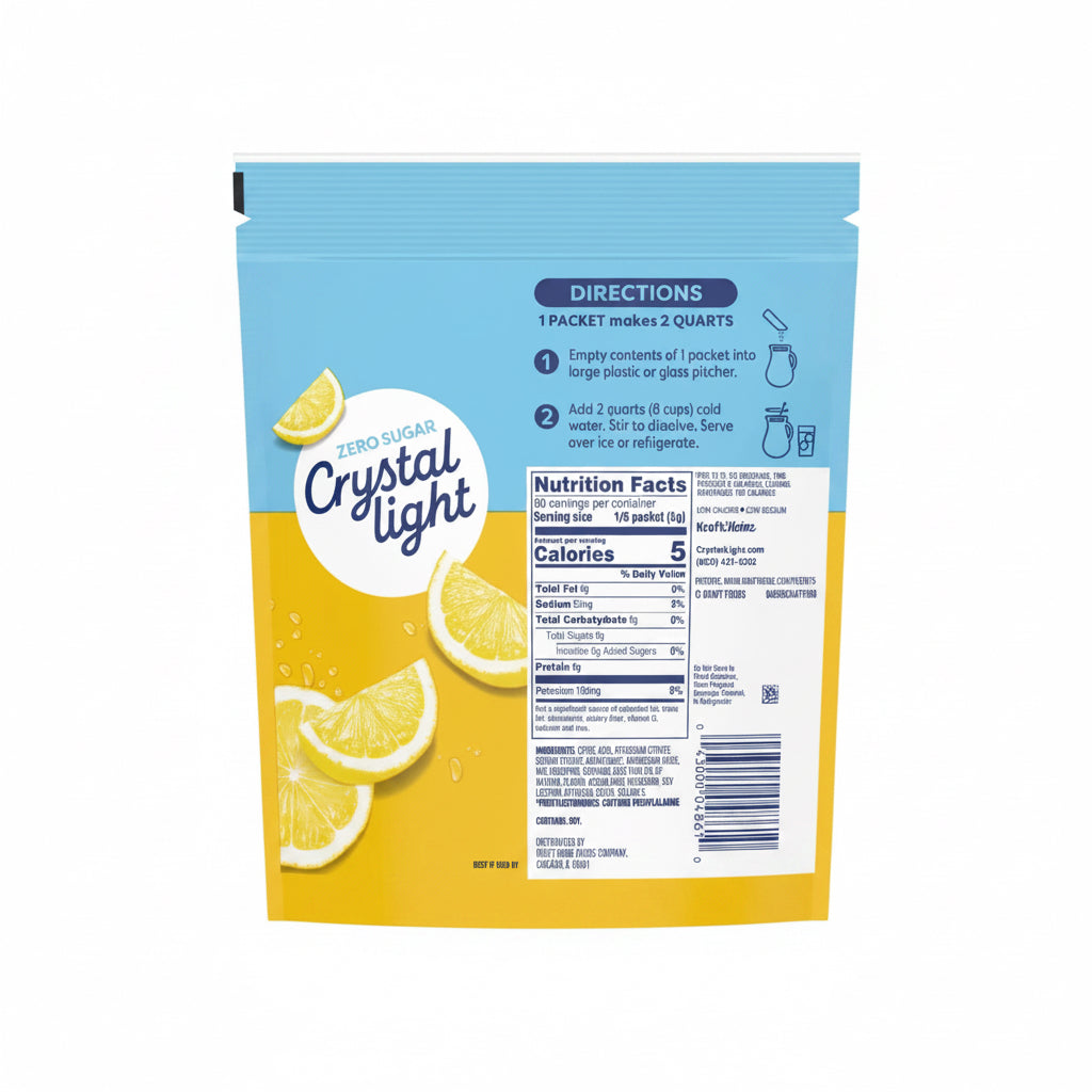 Crystal Light Lemonade Drink Mix, 16 Pitcher Packets